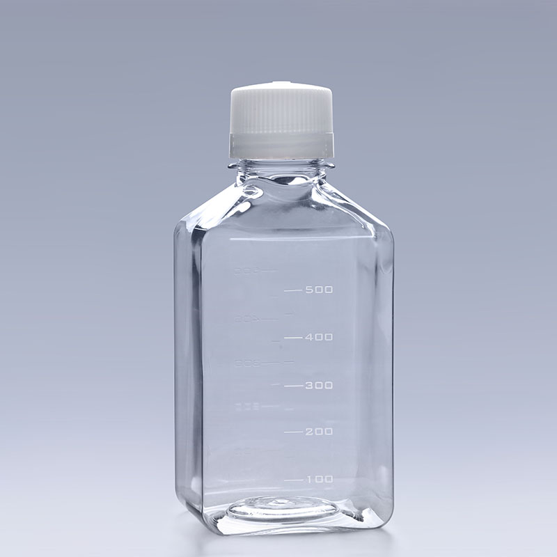 Τετράγωνα μπουκάλια πολυμέσων 500 ml